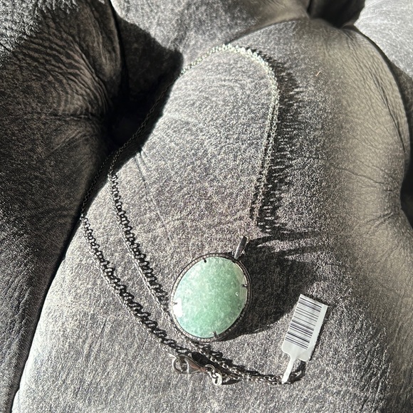 Arhaus Jewelry Oxidized Sterling Silver Raw Diamond Pendant